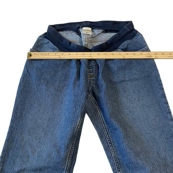 Motherhood Maternity Jeans Petite Medium Stretch Bootcut Below Belly Band Denim - Picture 11 of 12